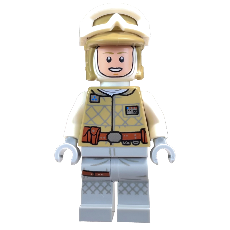 Luke Skywalker, tenue de Hoth, chapeau beige, jambes gris bleuté léger imprimé (Luke Skywalker, Hoth Outfit, Tan Hat, Printed Light Bluish Gray Legs)