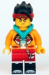 Monkie Kid, capuche turquoise foncé, yeux dorés (Monkie Kid, Dark Turquoise Hood, Gold Eyes)