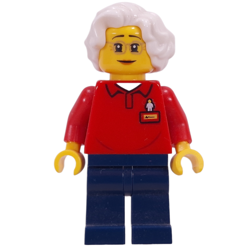 Torse rouge, jambes bleu foncé, cheveux blancs (Red Torso, Dark Blue Legs, White Hair)