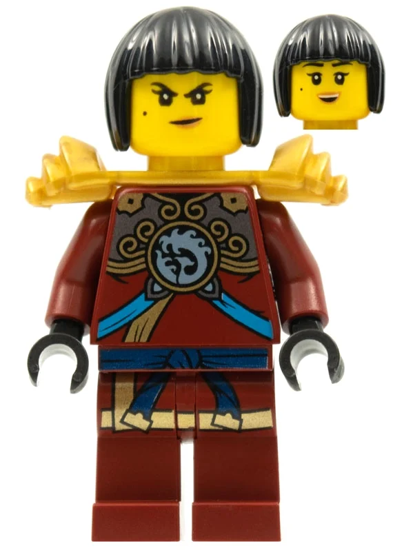Nya — future, robe rouge foncé, épaulière dorée (Nya - Future, Dark Red Robe, Gold Shoulder Guard)