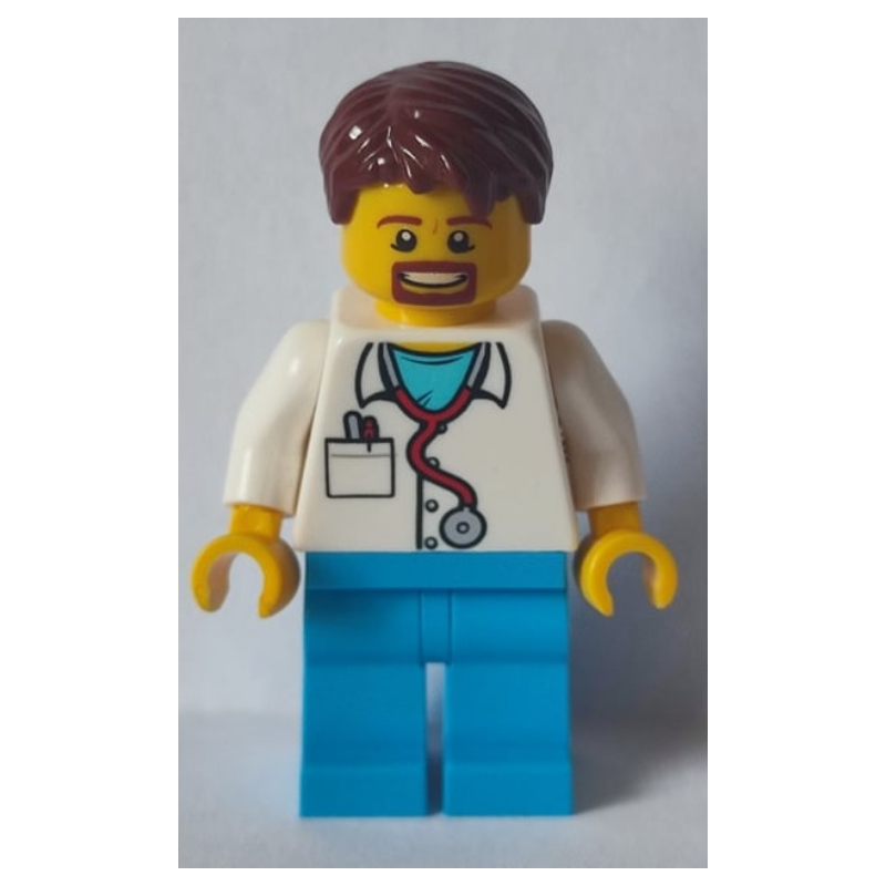 Docteur dokter, jambes azur foncé, cheveux brun rougeâtre, barbe (Doctor Dokter, Dark Azure Legs, Reddish Brown Hair, Beard)