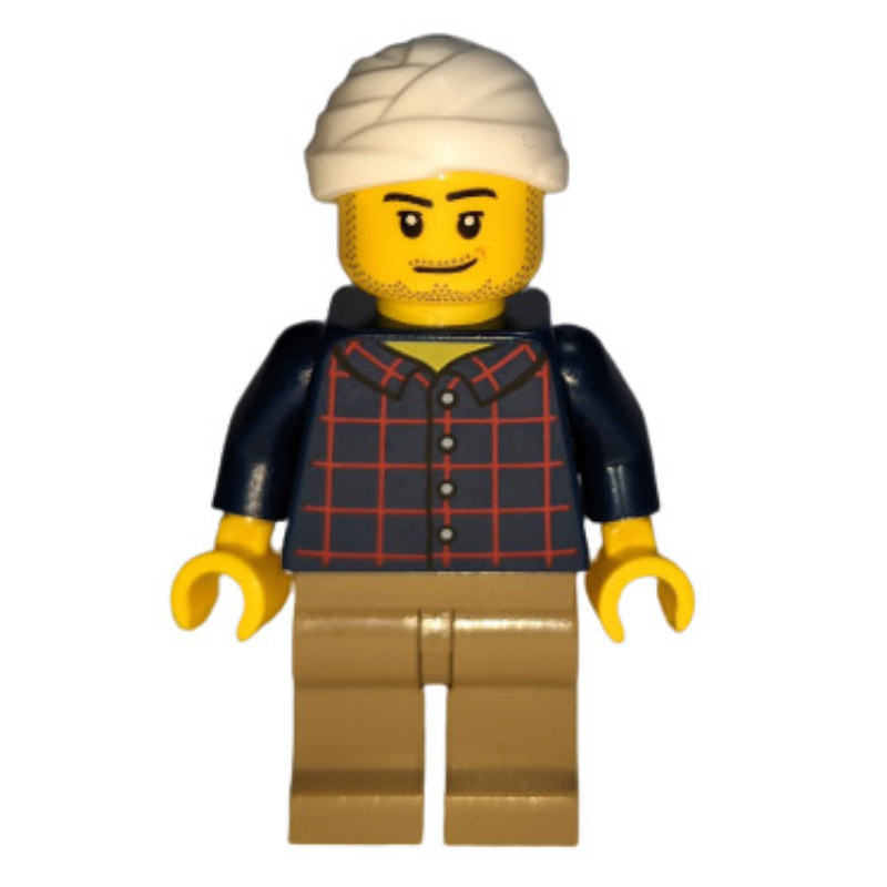 Charlie glitche, torse bleu foncé, jambes beige foncé, bandages blancs sur la tête (Charlie Glitche, Dark Blue Torso, Dark Tan Legs, White Bandages on Head)