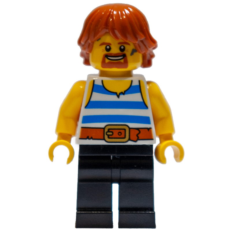 Forgeron - torse blanc, jambes noires, cheveux orange foncé (Blacksmith - White Torso, Black Legs, Dark Orange Hair)