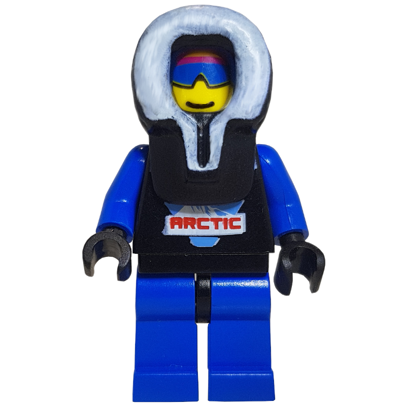 Torse noir, jambes bleues, capuche noire (Black Torso, Blue Legs, Black Hood)