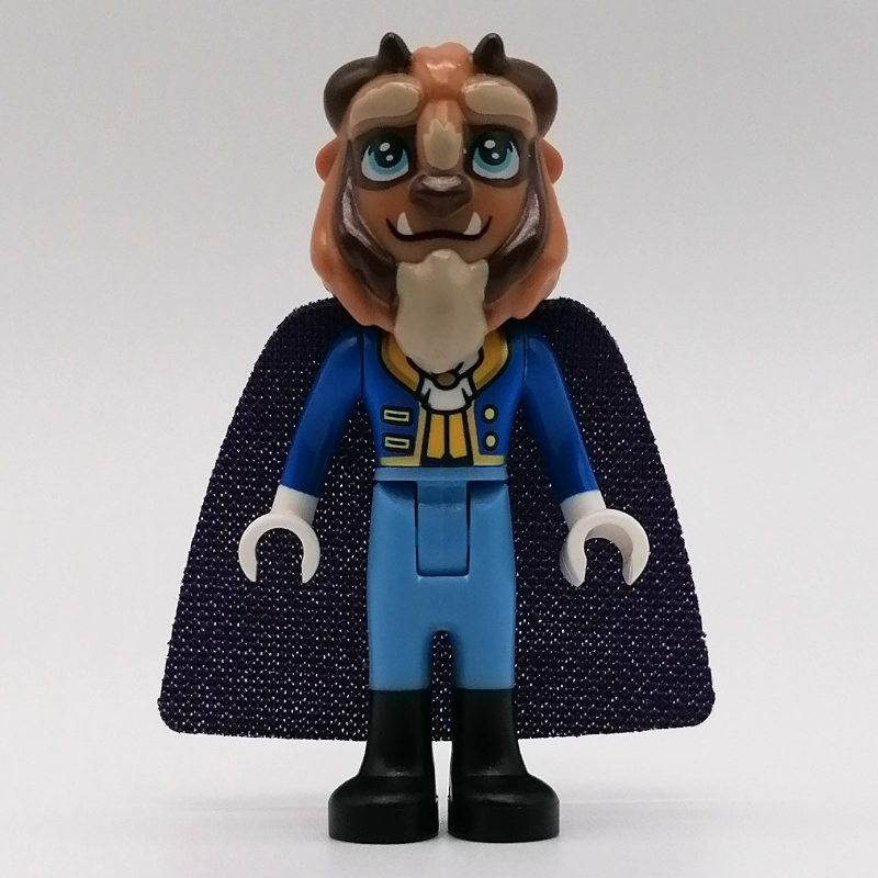 Bête, jambes bleu moyen, cape pourpre foncé, arc de cheveux (Beast, Medium Blue Legs, Dark Purple Cape, Hair Bow)