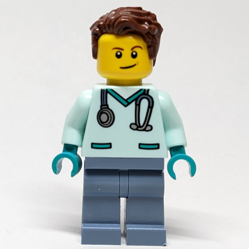 Vétérinaire, homme, gommages vert d’eau légers (Vet, Man, Light Aqua Scrubs)
