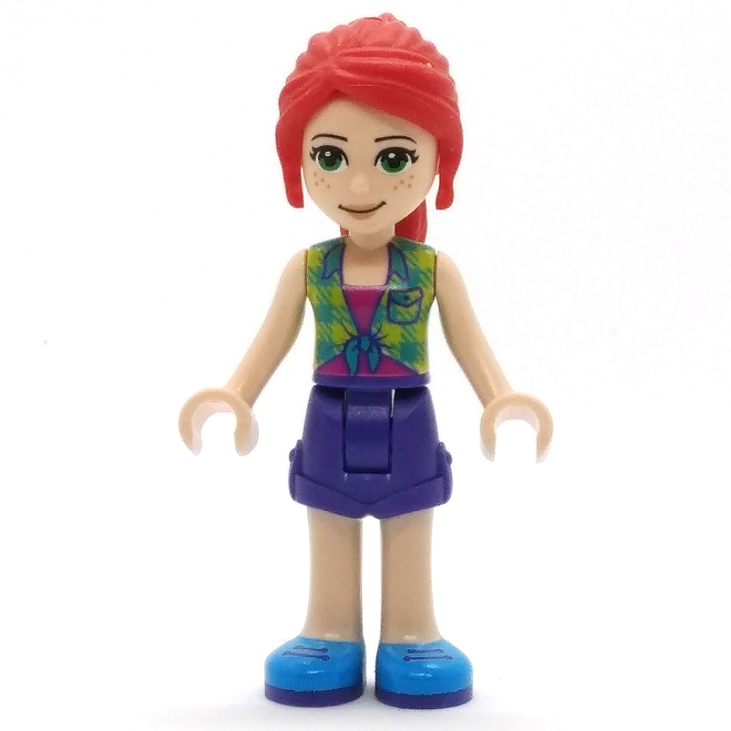 Mia — haut vert vif, jupe lavande moyen (Mia - Bright Green Top, Medium Lavender Skirt)