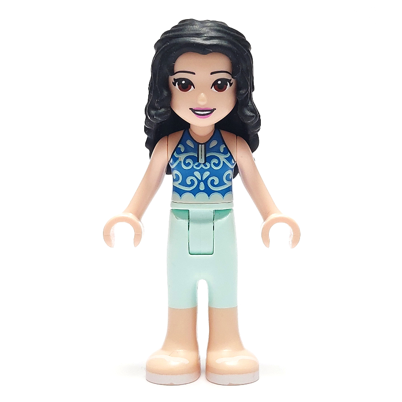 Emma — haut bleu foncé, pantalon vert d’eau clair (Emma - Dark Blue Top, Light Aqua Pants)