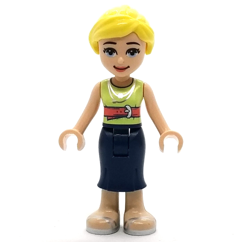 Marisa - haut vert jaunâtre, jupe bleu foncé, cheveux jaune clair vif (Marisa - Yellowish Green Top, Dark Blue Skirt, Bright Light Yellow Hair)