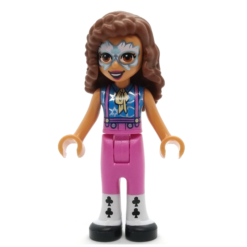 Olivia — haut azur foncé, pantalon rose foncé, peinture pour le visage (Olivia - Dark Azure Top, Dark Pink Pants, Face Paint)