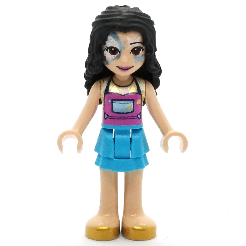 Emma — haut rose foncé, jupe azur foncé, peinture pour le visage (Emma - Dark Pink Top, Dark Azure Skirt, Face Paint)