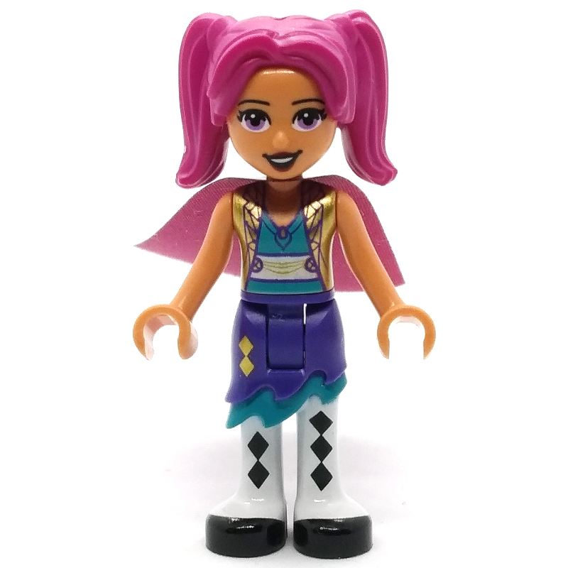 Camila - veste dorée, jupe pourpre foncé, cheveux magenta, cape (Camila - Gold Jacket, Dark Purple Skirt, Magenta Hair, Cape)