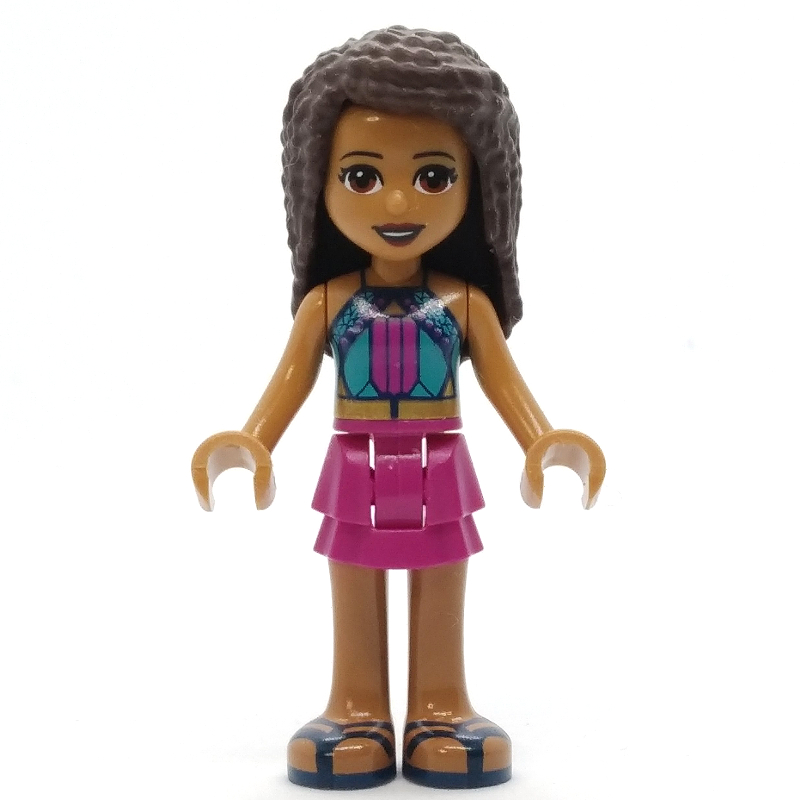 Andrea — haut bleu foncé, jupe magenta (Andrea - Dark Blue Top, Magenta Skirt)