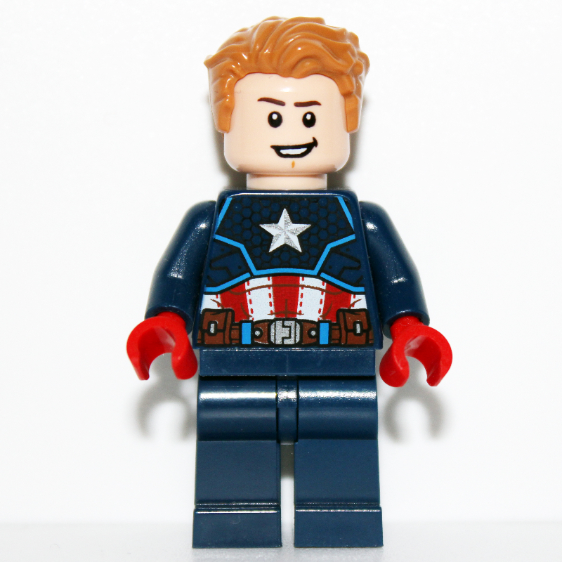 Captain America, cheveux nougat moyen, main rouge, barbe (Captain America, Medium Nougat Hair, Red Hand, Beard)