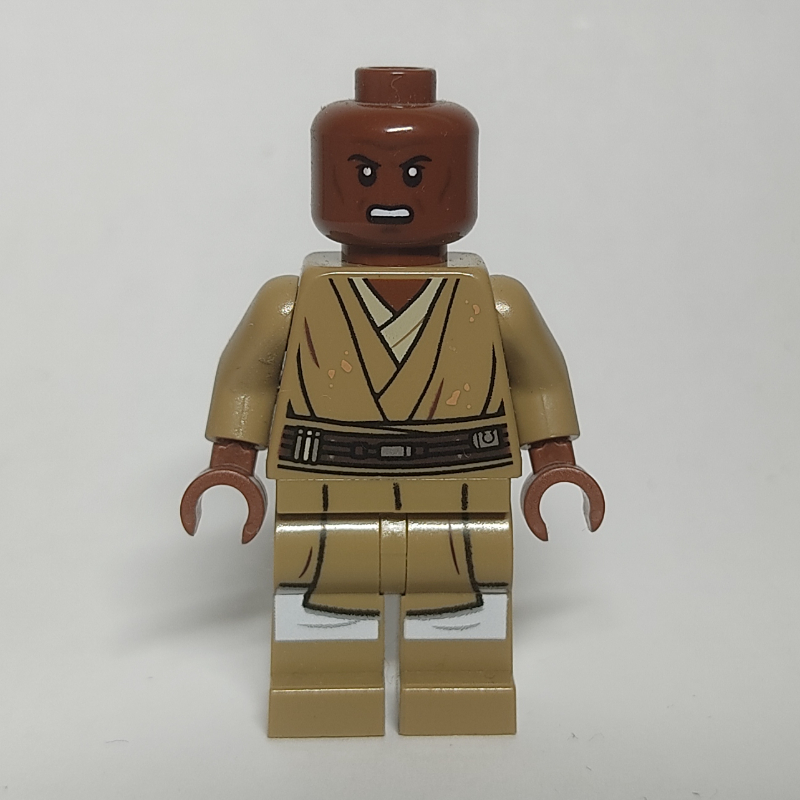 Mace Windu, jambes imprimées beige foncé, bouche ouverte (Mace Windu, Dark Tan Printed Legs, Open Mouth)