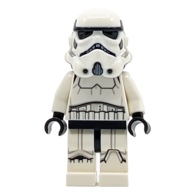 Stormtrooper, carrés noirs à l'arrière du casque, femme, tête nougat clair (Stormtrooper, Black Squares on Back of Helmet, Female, Light Nougat Head)