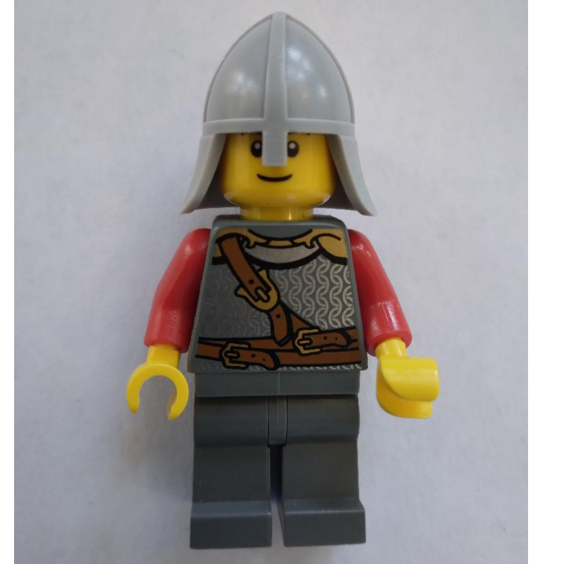 Chevalier, armure avec sangles, casque gris bleuté clair, sourcils noirs (Knight, Armor with Straps, Light Bluish Gray Helmet, Black Eyebrows)