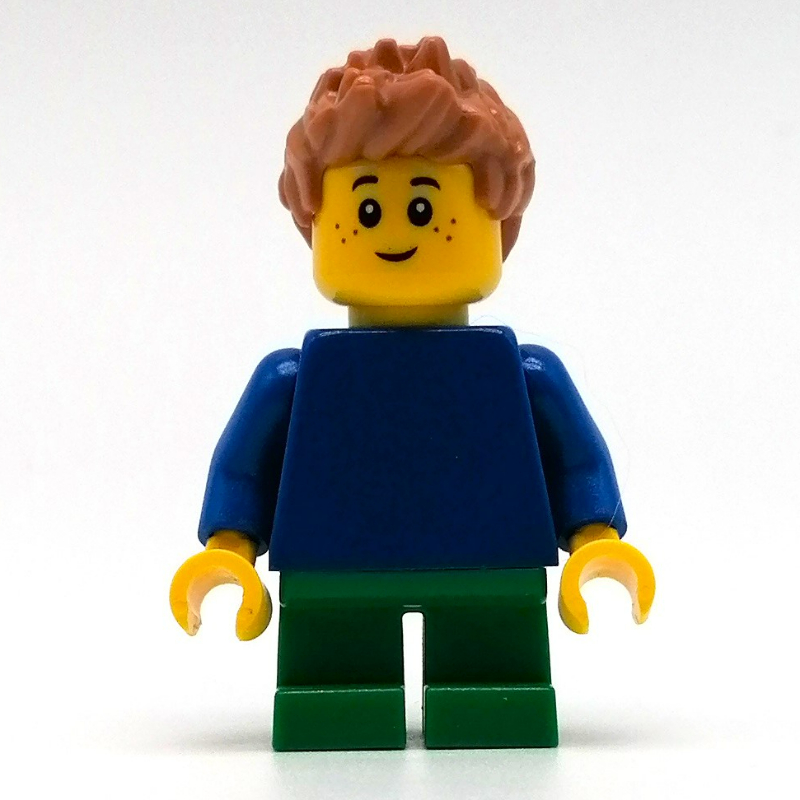 Leo — torse bleu, jambes vertes, cheveux nougat moyen (Leo - Blue Torso, Green Legs, Medium Nougat Hair)