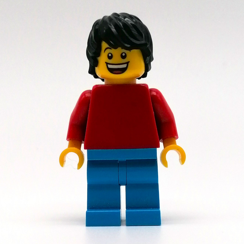 Daniel — torse rouge, jambes azur foncé, cheveux noirs (Daniel - Red Torso, Dark Azure Legs, Black Hair)