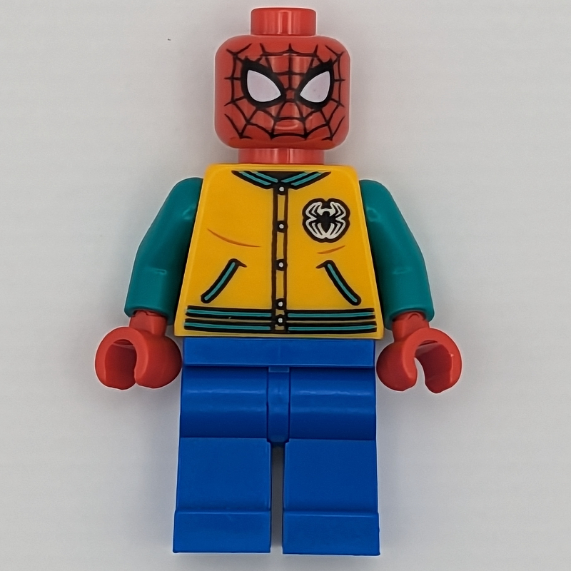 Spider-Man, veste homme lettres orange clair (Spider-Man, Bright Light Orange Letterman Jacket)