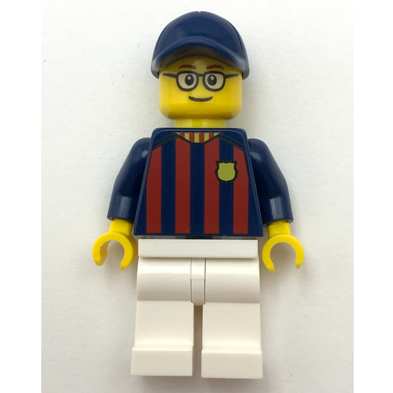 Fan fc barcelona - jambes blanches, casquette bleu foncé (FC Barcelona Fan - White Legs, Dark Blue Cap)