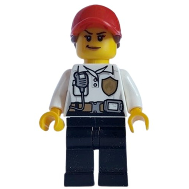 Pompier - torse blanc, jambes noires, casquette rouge (Fire Fighter - White Torso, Black Legs, Red Cap)