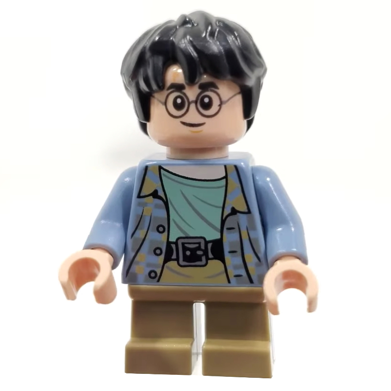 Harry Potter, chemise bleu sable, courtes jambes beige foncées, effrayé (Harry Potter, Sand Blue Shirt, Short Dark Tan Legs, Scared)