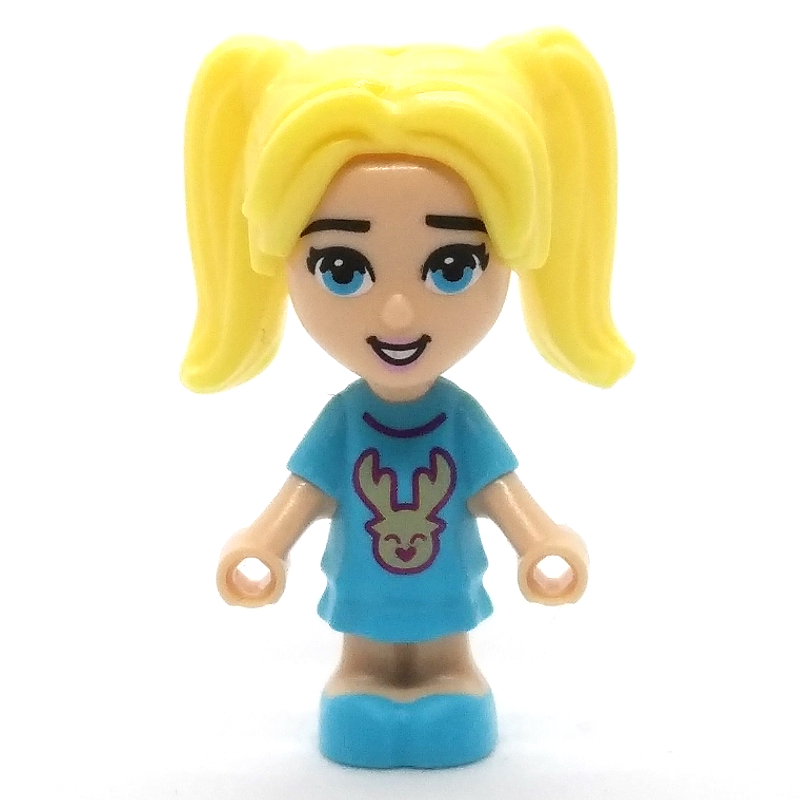 Stephanie — micro-poupée, robe azur moyen (Stephanie - Microdoll, Medium Azure Dress)
