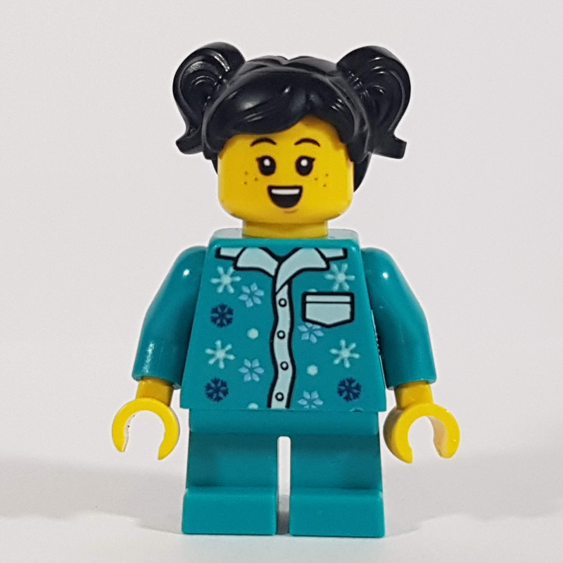 Fille, pyjama turquoise foncé (Girl, Dark Turquoise Pajamas)