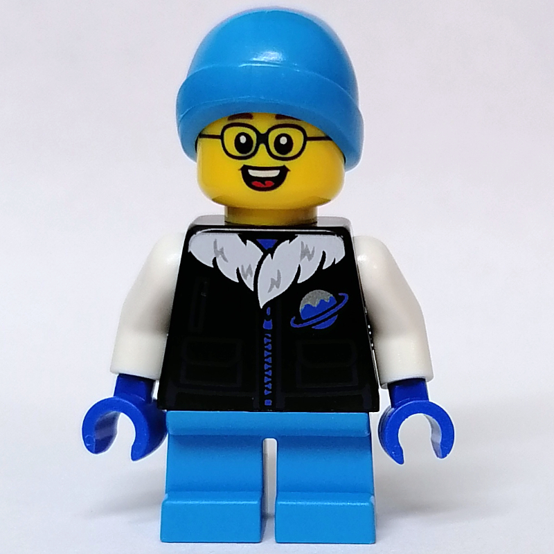 Kid - torse noir, jambes azur foncé, chapeau azur foncé (Kid - Black Torso, Dark Azure Legs, Dark Azure Hat)