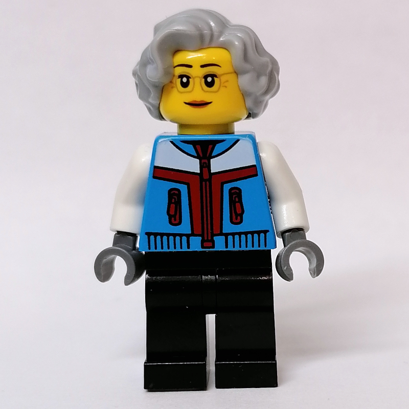 Torse azur foncé, jambes noires, cheveux gris bleuté clair (Dark Azure Torso, Black Legs, Light Bluish Grey Hair)