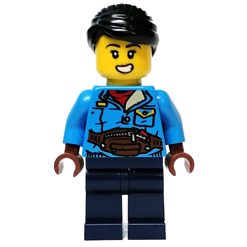 Torse azur foncé, jambes bleu foncé, cheveux noirs (Dark Azure Torso, Dark Blue Legs, Black Hair)