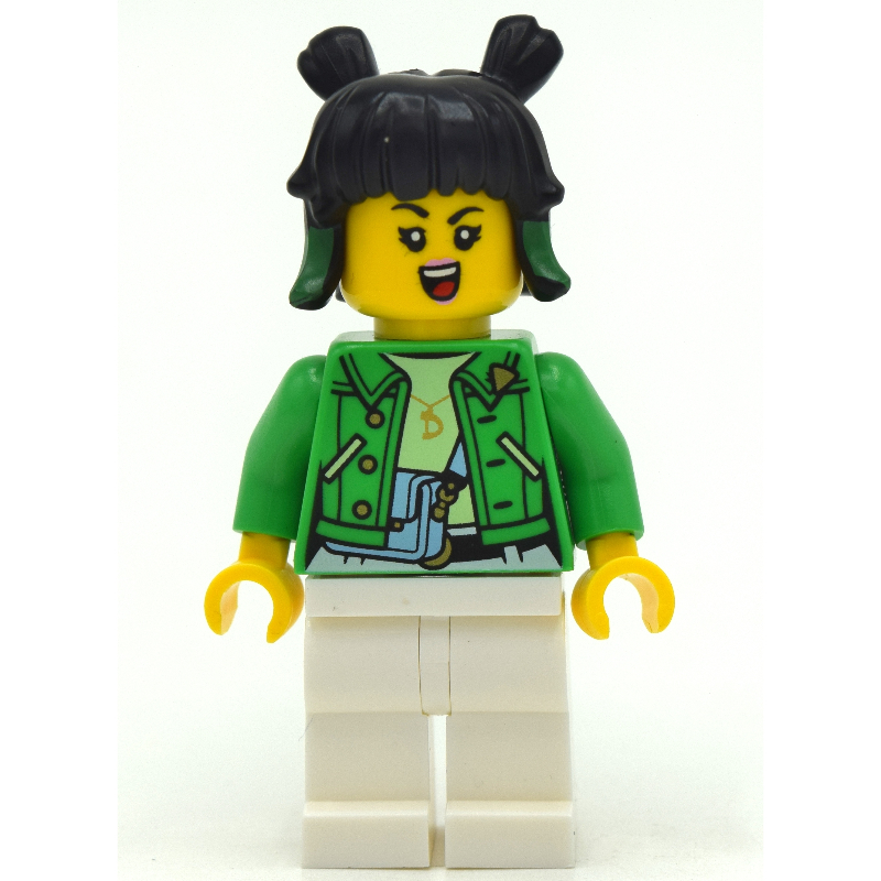 Mei, veste vert vif (Mei, Bright Green Jacket)