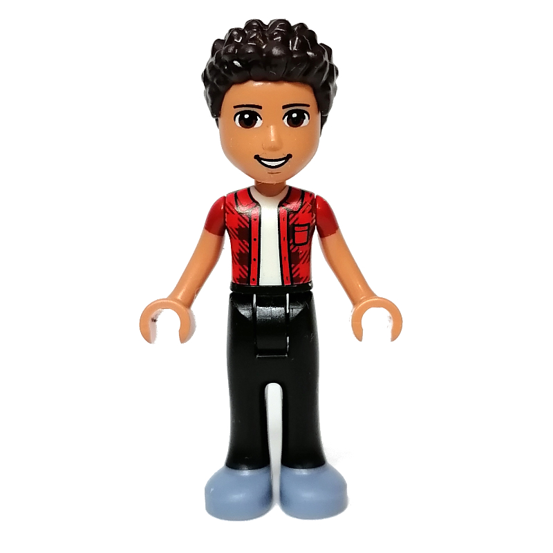 Rivière - veste rouge, pantalon noir, cheveux brun foncé (River - Red Jacket, Black Pants, Dark Brown Hair)