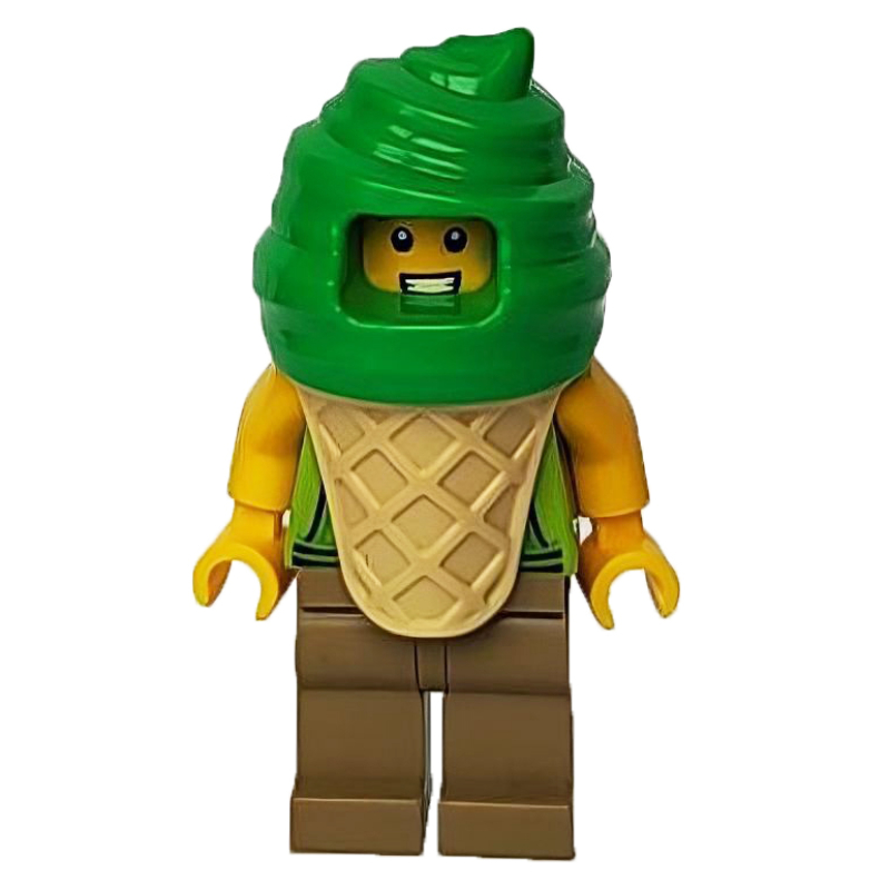 Vendeur de crème glacée, costume de crème glacée vert vif (Ice Cream Vendor, Bright Green Ice Cream Suit)