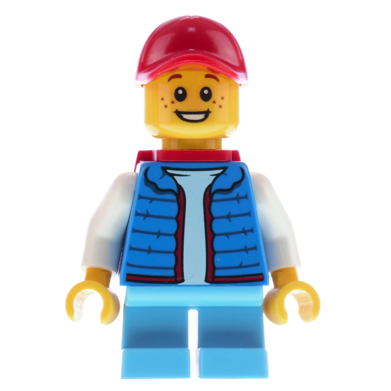 Billy mccloud - veste bleue, casquette rouge et sac à dos (Billy McCloud - Blue Jacket, Red Cap and Backpack)