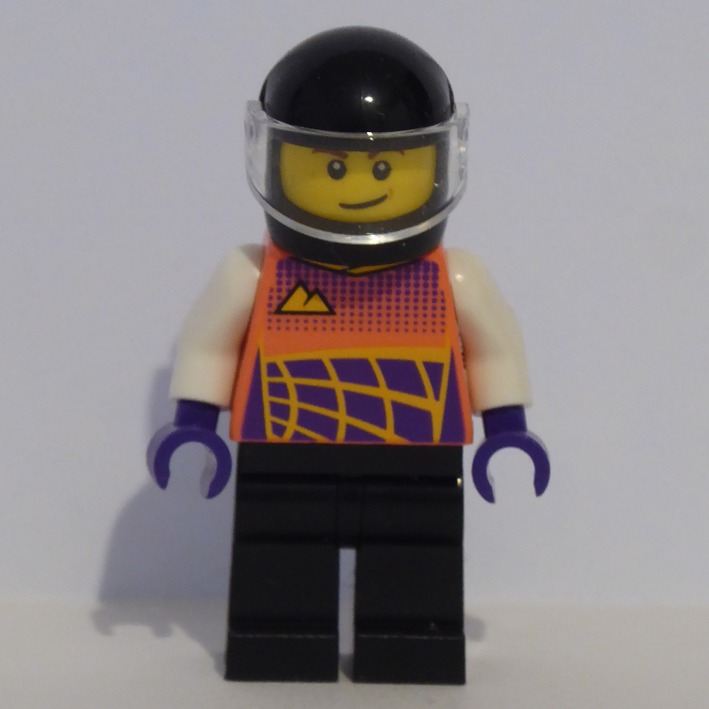 Pilote de course, veste de course corail, casque noir (Racer, Coral Race Jacket, Black Helmet)