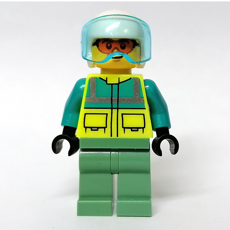 Pilote, gilet de sécurité jaune vif, casque blanc (Pilot, Vibrant Yellow Safety Vest, White Helmet)
