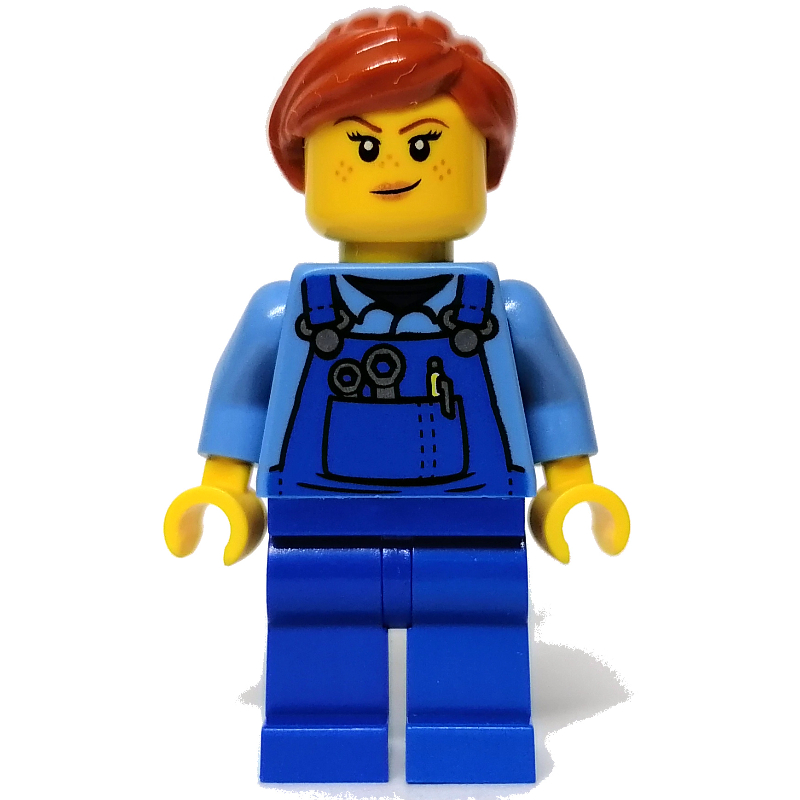 Femme, salopette bleue (Woman, Blue Overalls)