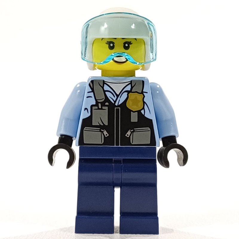 Rooky partnur, casque blanc, jambes bleu foncé (Rooky Partnur, White Helmet, Dark Blue Legs)