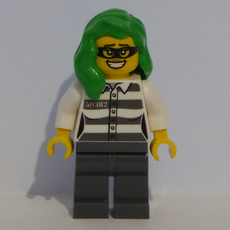 Bandit, chemise de prison, cheveux vert vif (Criminal, Prison Shirt, Bright Green Hair)