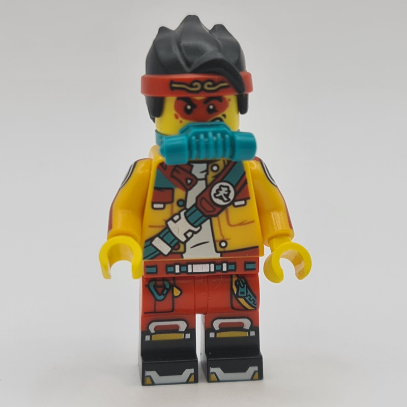 Monkie Kid, veste orange clair vif, appareil respiratoire (Monkie Kid, Bright Light Orange Jacket, Breathing Apparatus)
