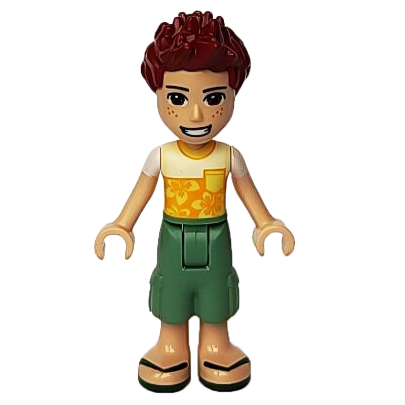 Daniel — chemise blanche et jaune, pantalon vert sable (Daniel - White/Yellow Shirt, Sand Green Pants)