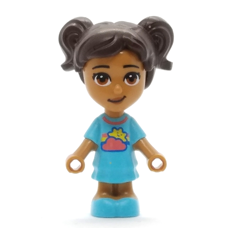 Maya - robe azur moyen, cheveux brun foncé (Maya - Medium Azure Dress, Dark Brown Hair)