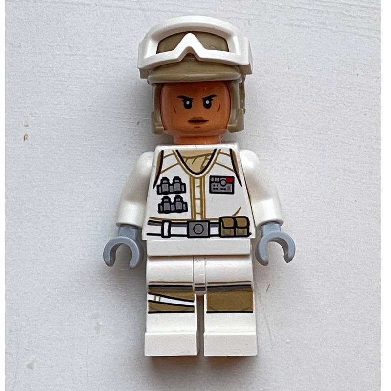 Soldat rebelle dans l'uniforme de hoth, chapeau de beige foncé, tête de nougat (Rebel Trooper in Hoth Uniform, Dark Tan Hat, Nougat Head)