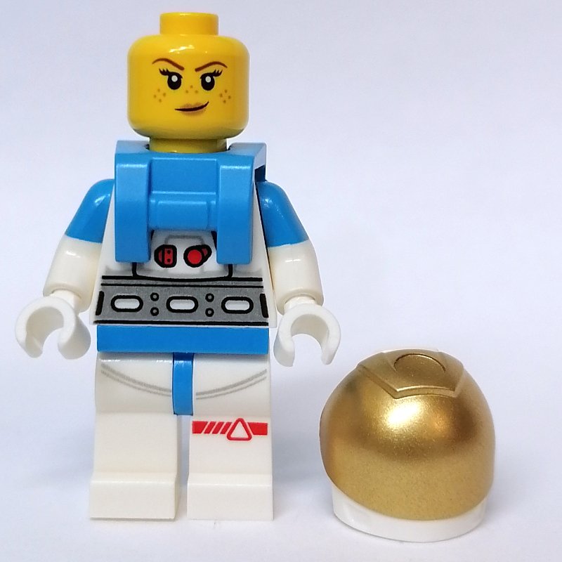 Astronaute, femme, tenue blanche, visière dorée, bouche fermée (Astronaut, Female, White Suit, Gold Visor, Closed Mouth)