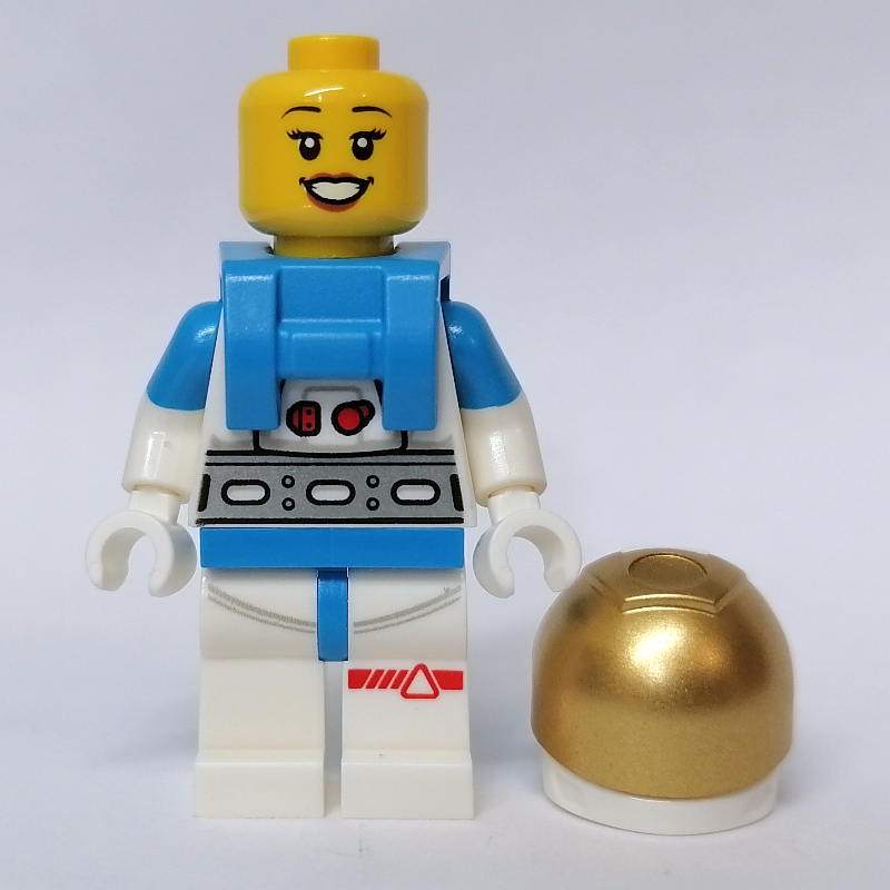 Astronaute, femme, costume blanc, visière dorée, bouche ouverte (Astronaut, Female, White Suit, Gold Visor, Open Mouth)
