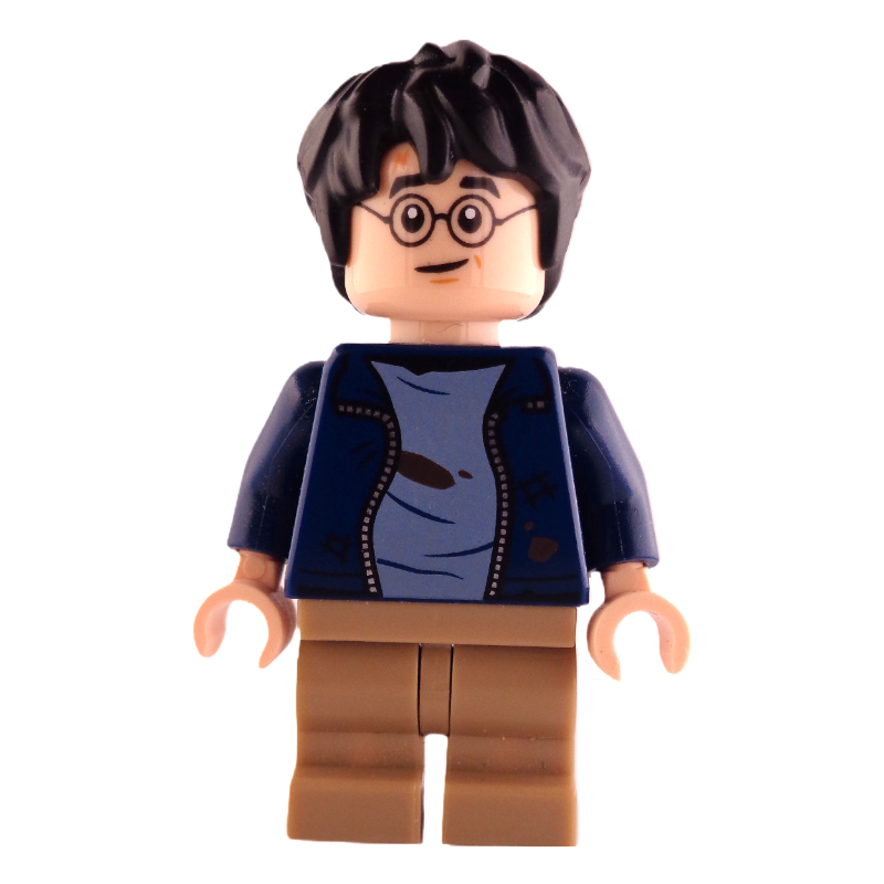 Harry Potter, veste bleu foncé sale, jambes moyennes, bouche fermée (Harry Potter, Dark Blue Jacket Dirty, Medium Legs, Closed Mouth)