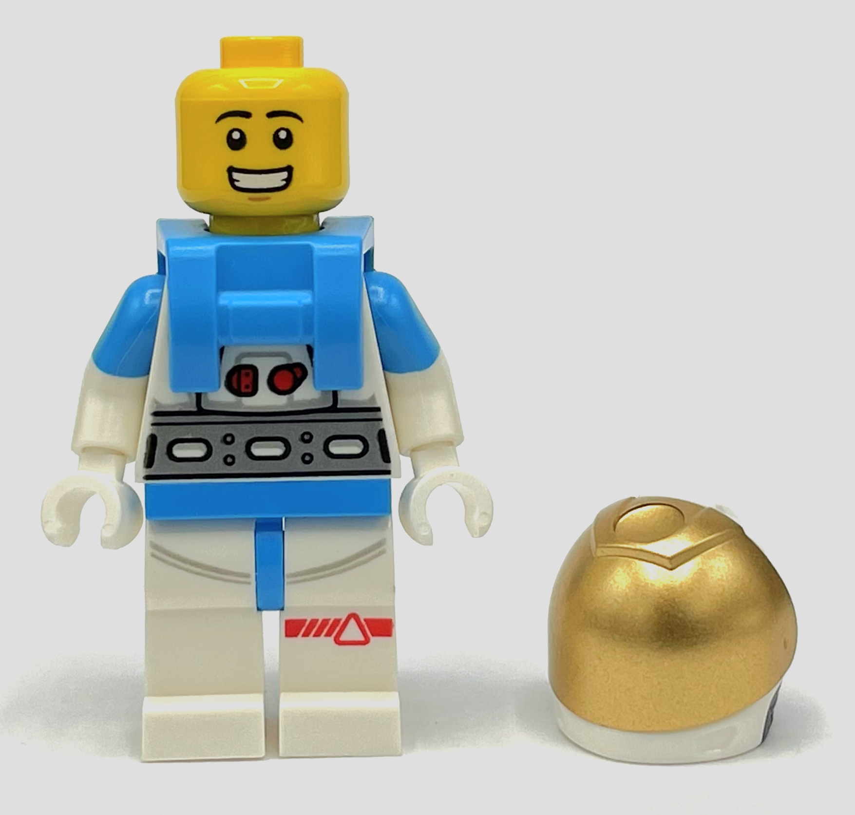 Astronaute, homme, combinaison spatiale blanche, sac à dos azur foncé, visière dorée (Astronaut, Male, White Spacesuit, Dark Azure Backpack, Gold Visor)