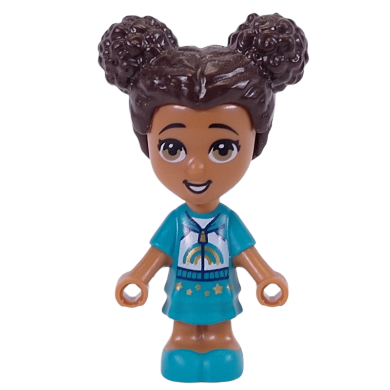 Liz - micro-poupée, tenue turquoise foncé, cheveux brun foncé (Liz - Microdoll, Dark Turquoise Outfit, Dark Brown Hair)